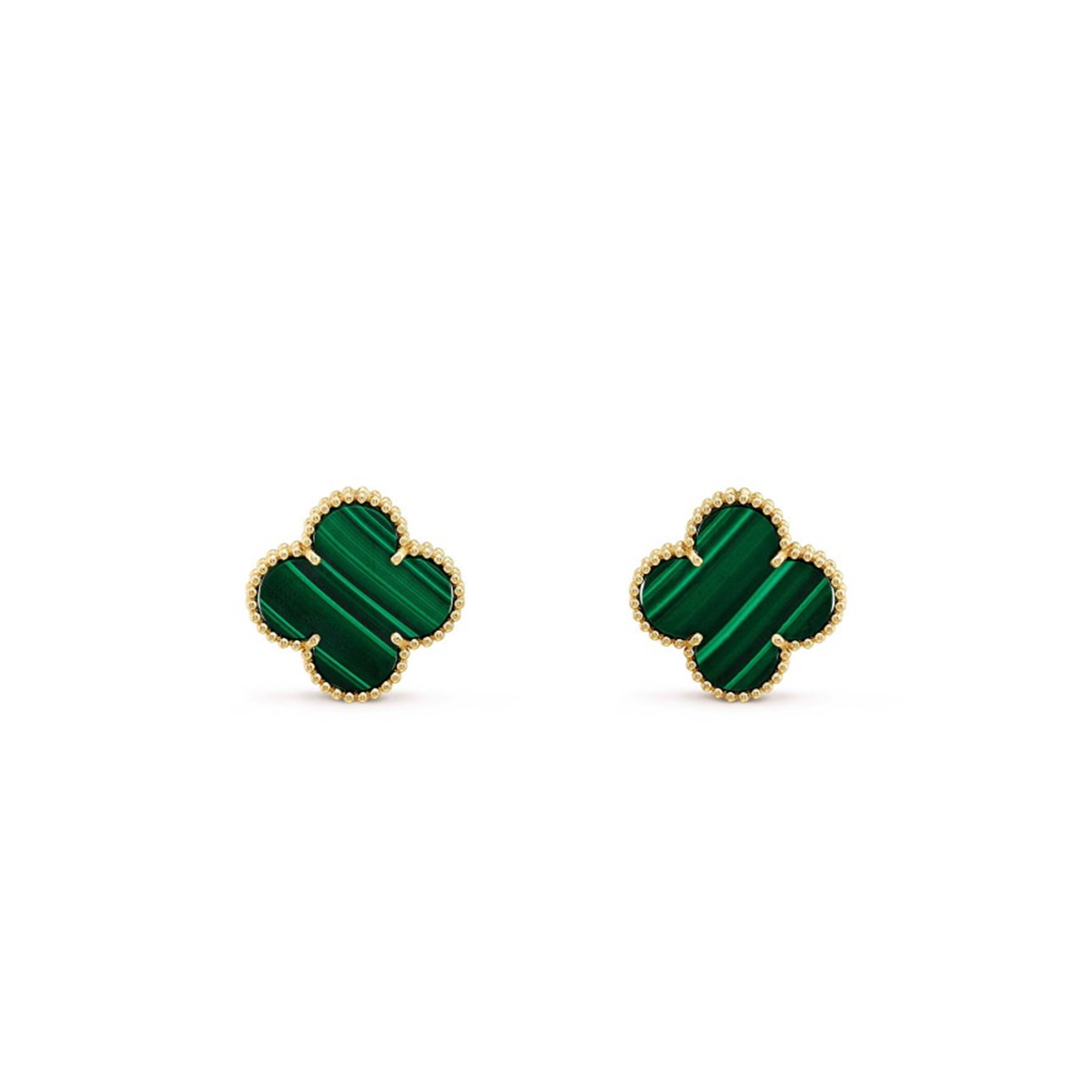 VAN CLEEF  ARPELS MAGIC ALHAMBRA EARRINGS - YELLOW GOLD, MALACHITE  VCARO3MH00